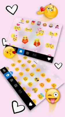 Pink Love Heart Keyboard Theme android App screenshot 1