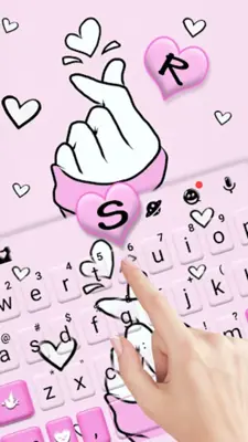 Pink Love Heart Keyboard Theme android App screenshot 2