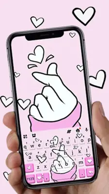 Pink Love Heart Keyboard Theme android App screenshot 3